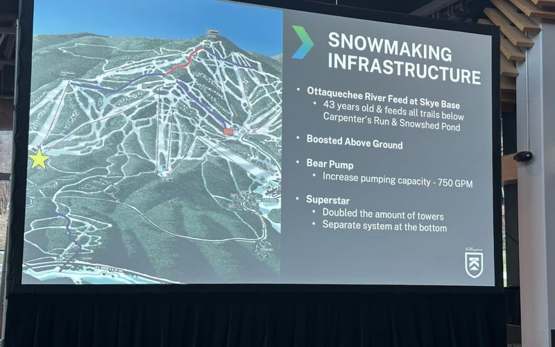 Snowmaking Infrastructure: Ottaquechee River Feed, Bear Pump, Superstar system upgrades