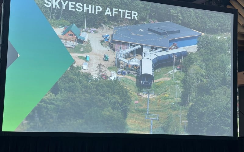 Skyeship After: aerial view of the rebuilt Skyeship base terminal